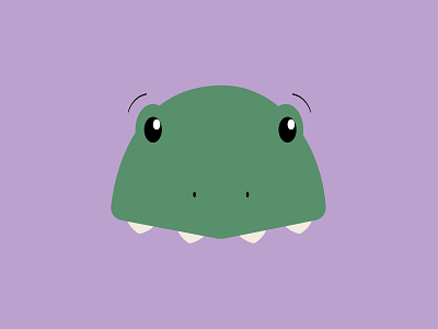 A lil t-rex animal cute design dino dinosaur flat green icon illustration minimal purple vector