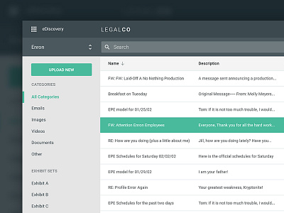 eDiscovery App discovery legal material ui