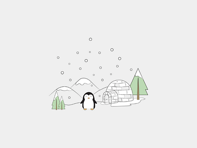 Winter scene art artist digitalart doodle doodleart drawing graphicdesign illustration illustrator lebanon lineart abstract minimal penguin snow illustration vector vectorart winter winter vector