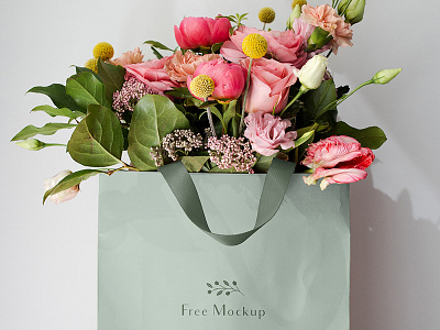 Free Flowers Bag Mockup