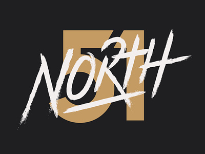 51north sketch branding design gold illustration logo numbers typo typogaphy vector