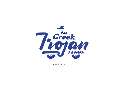 Greek Trojan Yeros branding client company design food identidad identity logo marca truck
