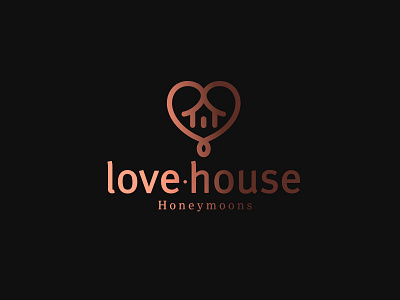 Love House brand fade gold hearth house logo love lowercase mark icon sans