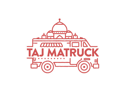 TAJ MATRUCK asian food indian lining logo melbourne sans street stroke taj mahal thin truck