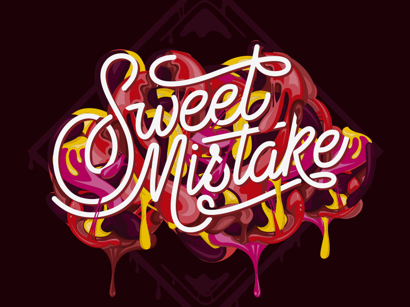 Sweet Mistake dessert food sauce melbourne australia type sm digital lettering illustration
