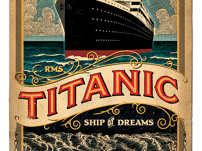 Titanic Poster design illustration photoshop titanic typography vintage