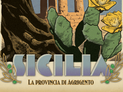 Agrigento illustration ilustration olives sicily typography wacom