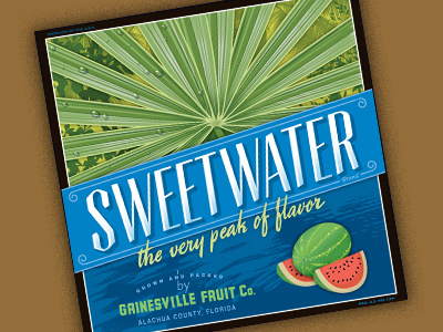 Sweetwater design fruit label retro typography vintage