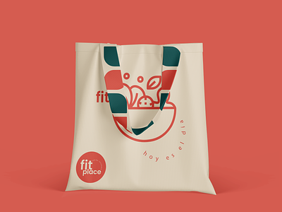 FitPlace / Tote Bag bag brand branding design graphic design illustration logo pack shopping