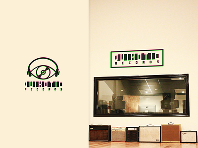 Logo For Quixotic Records - Recording Studio 3d logo branding eye headphones logo music recording studio vinyl