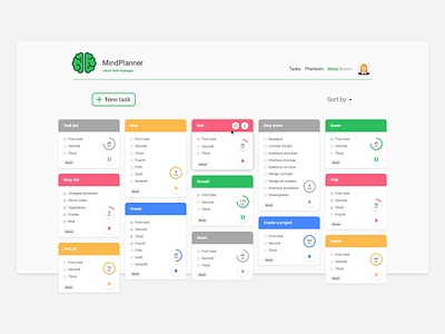 MindPlanner - time managment service adobexd design timemanager ui web