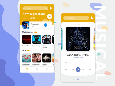 Concept - Musical streeming service adobexd design music service streem ui