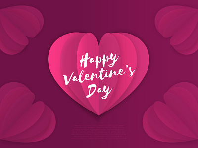 Valentine's day background in paper style background banner card design download free freepik origami paper art resource template valentines valentines day vector