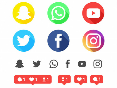 Social Media Logotype Collection app design download facebook follower free freepik icon icon app icon design instagram like logo resource snapchat social media twitter vector whatsapp youtube