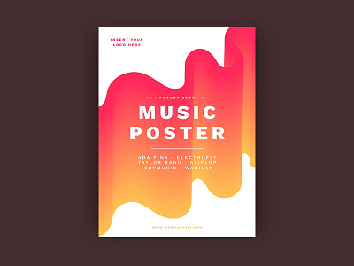 Modern music poster template with vibrant colors