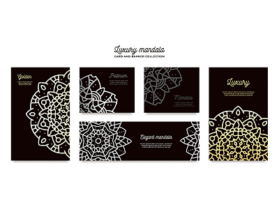 Luxury mandala card template collection