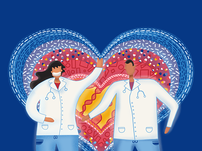 Valentine's Tribute to Medical Staff coronavirus design dribbbleweeklywarmup graphic illustration procreate valentine vector
