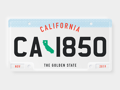 Weekly Warmup California License Plate