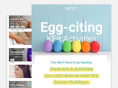 Newsletter/Email Design Special Easter Edition for KFit colorful colors design easter egg email email design graphic kfit layout marketing newsletter