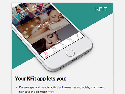 Upgrade to the new KFit app Newsletter/Email Design app beauty campaign monitor design email email design graphic gyms marketing massage newsletter upgrade