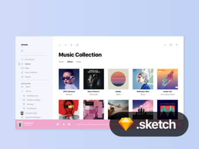 Freebie: Windows 10 Project NEON Groove Music UI