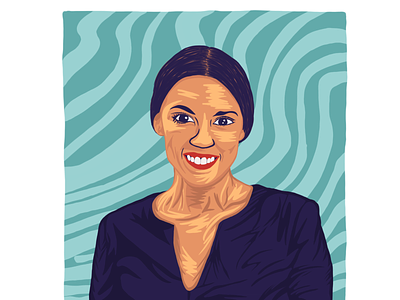 Green New Deal: Alexandria Ocasio-Cortez alexandria ocasio cortez art congresswoman design graphic illustration politics portrait procreate