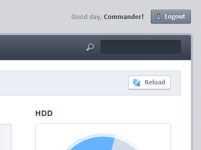 Good day, Commander button dashboard login info search