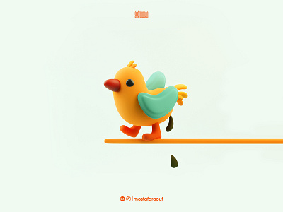 3D chicken 3d 3dart baby chicken blender chiken color egypt illustration