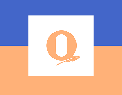 Q + Feather logo brand and identity branding design flat icon illustration illustrator logo logodesign typography vector