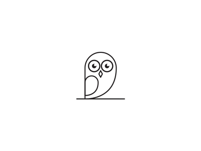 Owl Character Design art black branding character design designer dribbble graphic icon illustration illustrator line logo owl photoshop shapes simple symbol vector white
