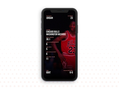 Michael Jordan Sport UI Design app basketball branding chicago bulls design flat graphic icon jordan lettering logo michael nba page type typography ui ux vector web
