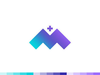 "M" Medical Logo Design branding design designer dribbble graphic icon illustration illustrator logo logomark logotype m medical photoshop purple shapes simple typography vector web