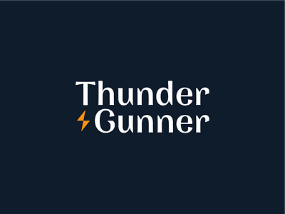 "Thunder & Gunner" Logo Design blue bolt company design designer dribbble graphic gunner illustration illustrator light logo logotype orange photoshop simple thunder typography ui ux