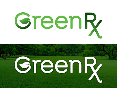 GreenRX Logo Concept branding design illustrator logo typography vector