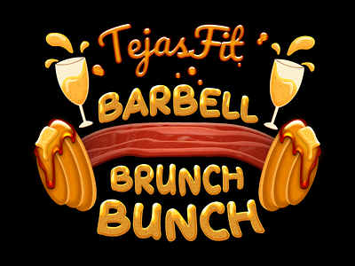TejasFit Barbell Brunch Bunch T-Shirt Design design photoshop typography