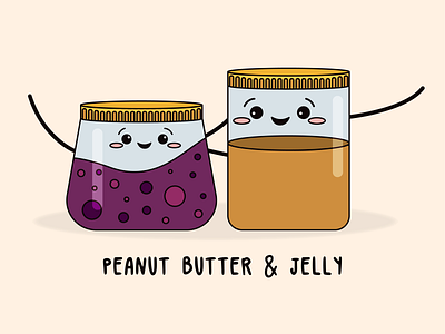 Best of Friends - Peanut Butter & Jelly design illustration illustrator typography vector