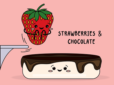 Best of Friends - Strawberries & Chocolate design illustration illustrator typography vector