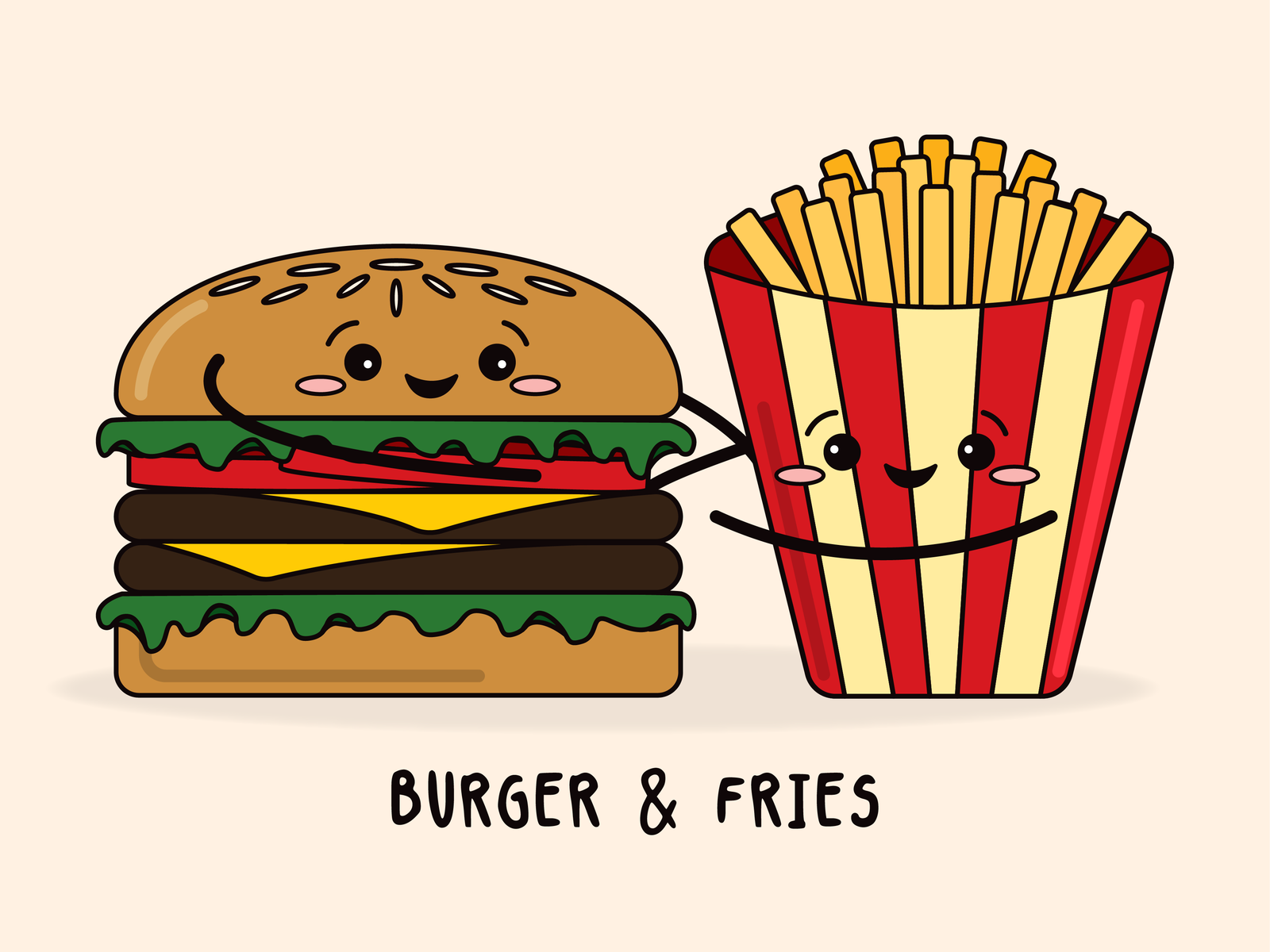 Best Of Friends - Burgers & Fries By Rachael Hollis On Dribbble