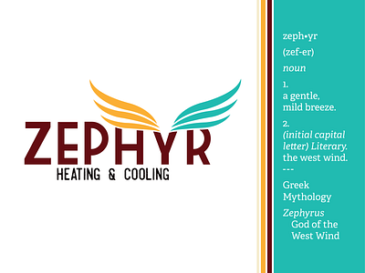 Zephyr Heating & Cooling design illustration logo typography vector