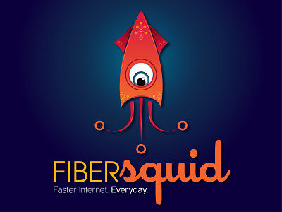 Fiber Squid branding design illustration logo typography vector