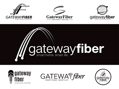 Gateway Fiber design illustration logo typography vector