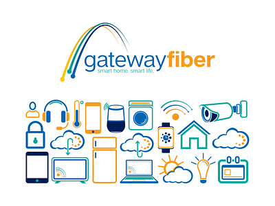 Gateway Fiber Icon Set branding design icon illustration logo typography vector