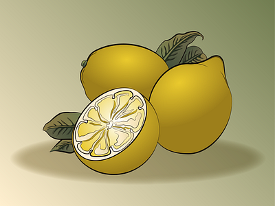 Lemon - Art Nouveau design illustration illustrator vector