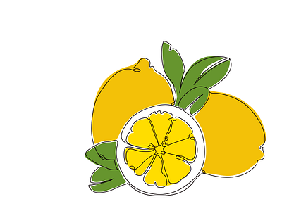 Lemon - Continuous Line design illustration illustrator vector