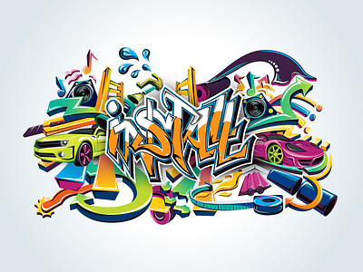Install - Graffiti Art design illustration illustrator typography vector