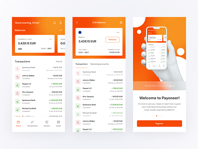 Payoneer Mobile App - Concept app application bank design finance fintech interaction interface mobile money online redesign system transfer ui user interaction ux