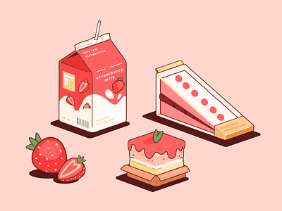 Strawberries cute art design fruit illustration illustrator quick practice strawberry vector