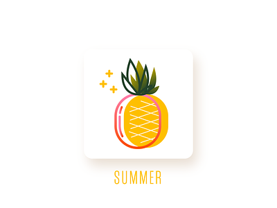 Fresh Pineapple design icon illustration illustrator pineapple pineapples quick practice summer mood vector
