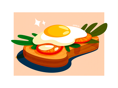 Egg Toast design egg egg toast food art illustration illustrator quick practice vector