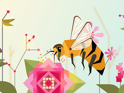 buzzz bees design geometric illustration illustrator shapes vector